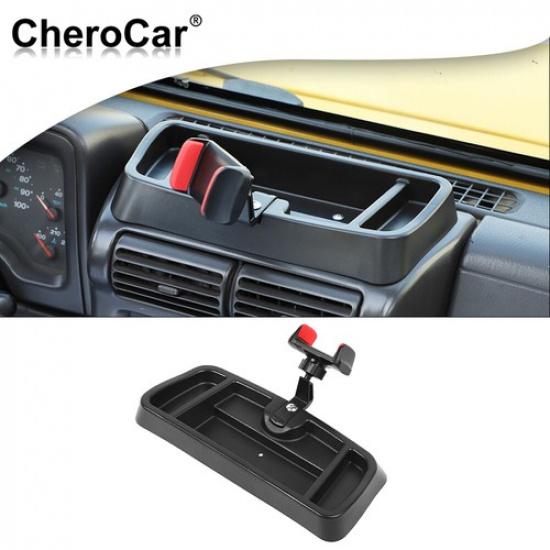 Multifunction Phone holder Mount Storage Tray cover for Jeep Wrangler TJ 1997-06