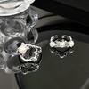 Niche Design French Pearl Ring Personality Women'S Folds Lava Cold Wind Advanced Sense Open Ring Tide