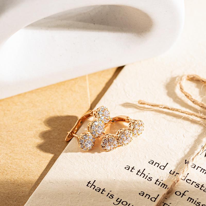 Luxus-Ohrringe mit Kinel-Zirkon-Pavé für Damen