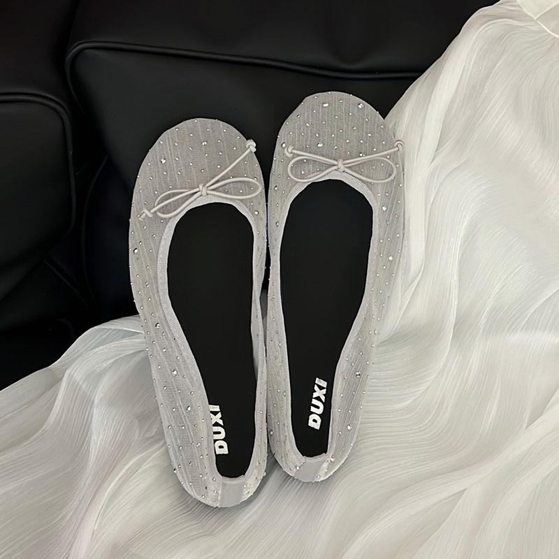 Fashion Fashion Bling Ladies Flats Slip On Shoes New 2025 Female Designer Butterfly-Knot Footwear Shallow Women Ballet Flats Dance Shoes