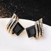 Versatile Stud Earrings For Women New Arrival: Sophisticated Diamond-Studded Jewellery Crystal Diamond-Shaped Geometric Earrings