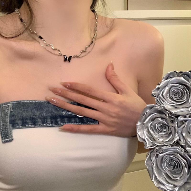 Elegante Schmetterlings-Schlüsselbeinkette: Leichter Luxus-Choker mit einzigartigem Design und High-End-Stil für Frauen