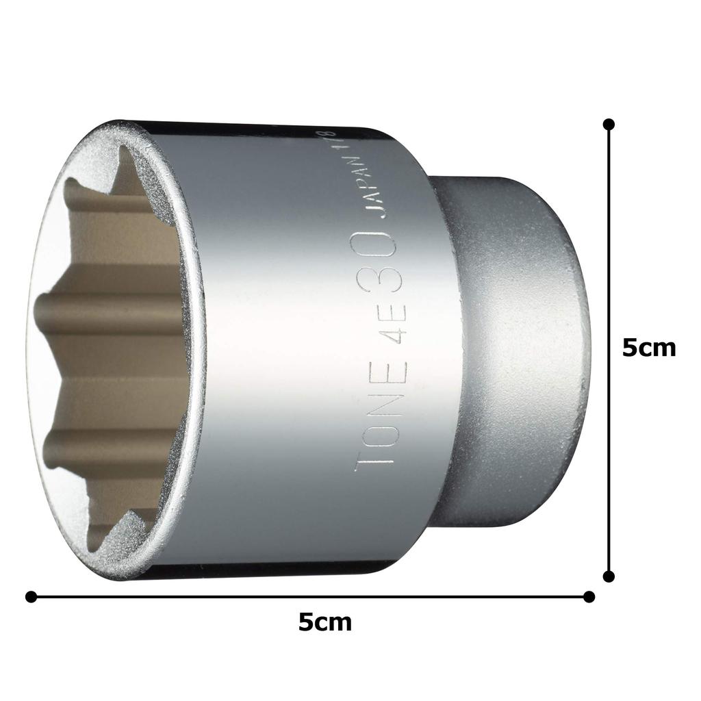TONE 30mm Width 4E-30 8-Point Socket, 12.7mm (1/2") Drive,