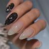 24Pcs Pink Matte French Leopard Square Coffin Press On Nails Artificial Acrylic Fake Nails For Women