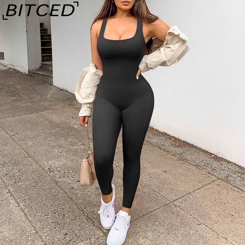 BITCED Combinaison Femme Automne/Hiver Décolleté Carré Push-Up Coupe Moulante Sexy