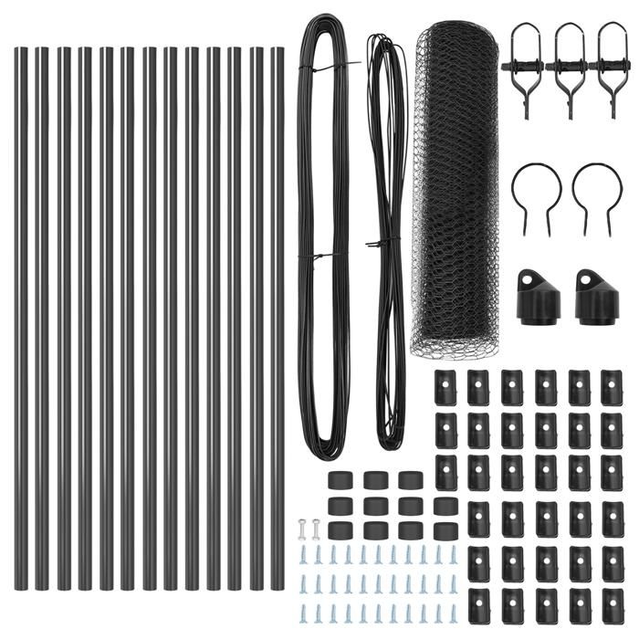 Clôture hexagonale vidaXL Gris 0.8x25 m Acier 3352810