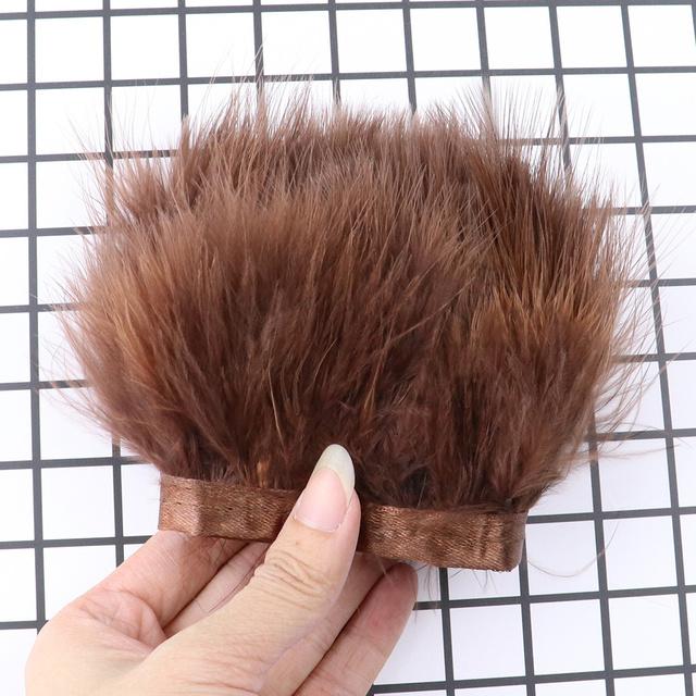 Feather8-10cm Fluffy Turkey Feather Trim On Ribbon – 1-10m Natural Feathers Fringe for Sewing, DIY Crafts, Wedding & Clothing Decor