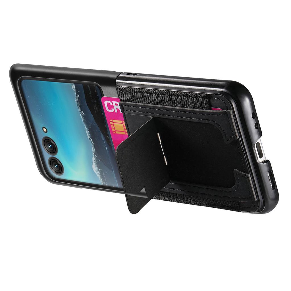 For Motorola Razr 40 Ultra 5G Case Kickstand Retro Leather Back Cover with Card Holder