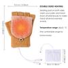 Women USB Heated Gloves Mitten Winter Warm Laptop Gloves Full And Halfs Hands Heated Fingerless Heating Knitting Guantes Mujer