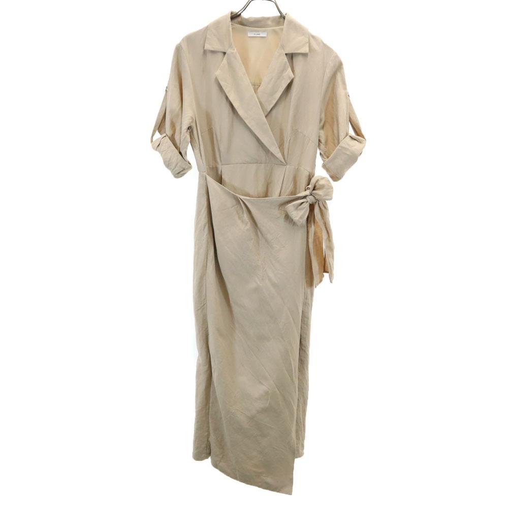 

CLANE Лён Смесь Рукав три четверти Рукава с подворотом Платье 1 бежевый Женский Б/У