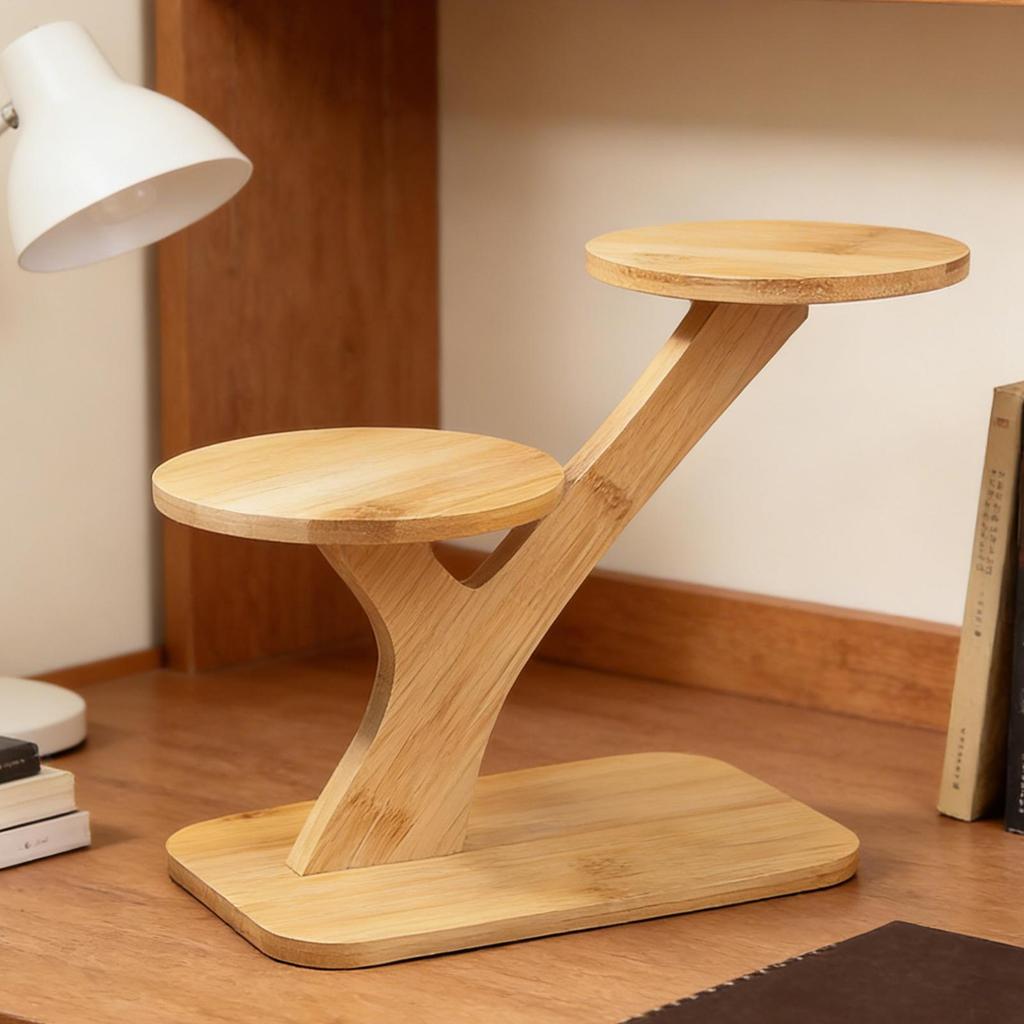 Small Plant Stand Wooden Multi-Tier Storage Display Aesthetic Plant Holders Indoor Stand for Home Decor Living Room Bedroom