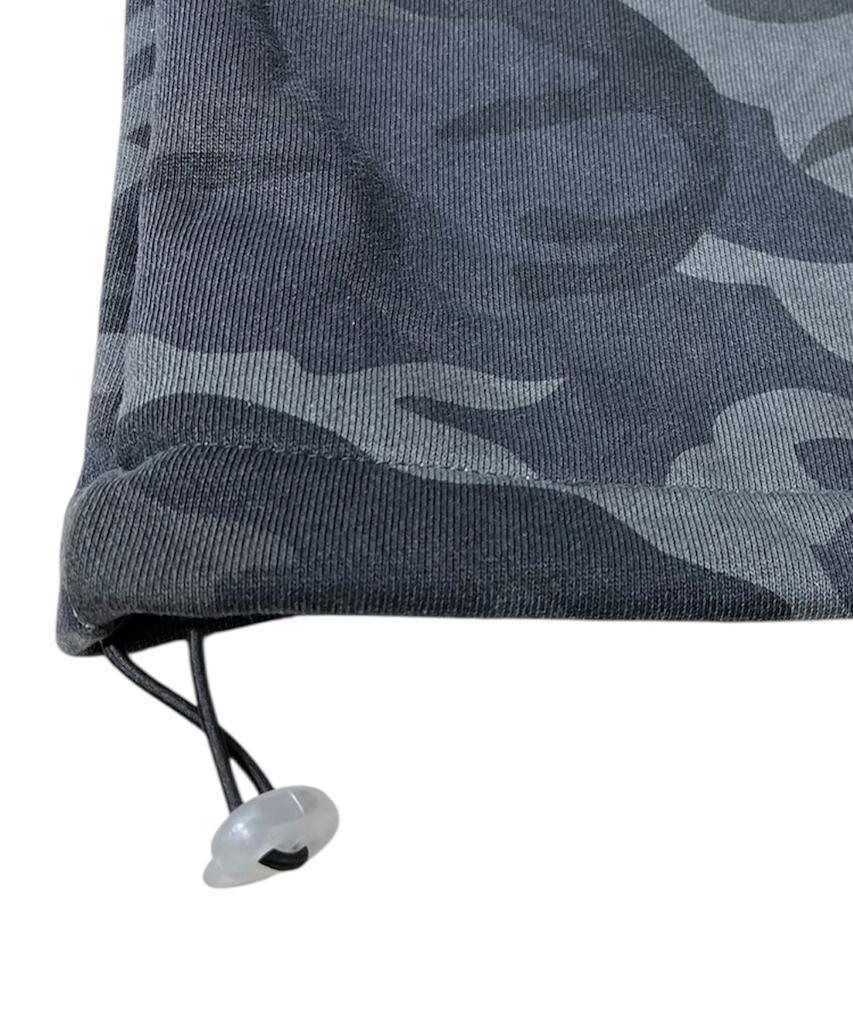 SK8ER ROCK Cut Off Camouflage Sweat Wide Pants ((Gray))