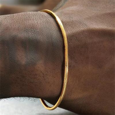 Hip Hop Stainless Steel Snake Bone Chain Bracelet Men Zircon Trend Basic Chain Bracelet For Women Fashion Party Bracelet