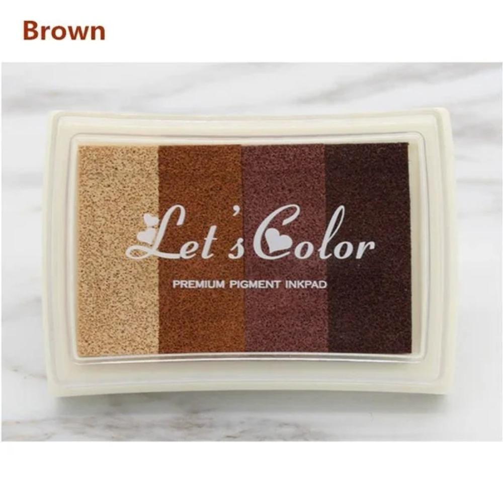 

DIY Four-color Gradient Ink Pad Printing Oil + Sponge + Plastic DIY Finger Print коричневый