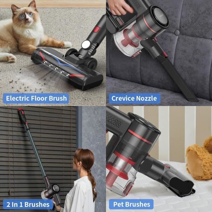 Bezdrátový vysavač - Redkey - P9 - 30000 Pa - 8 v 1 - Výdrž 60 min