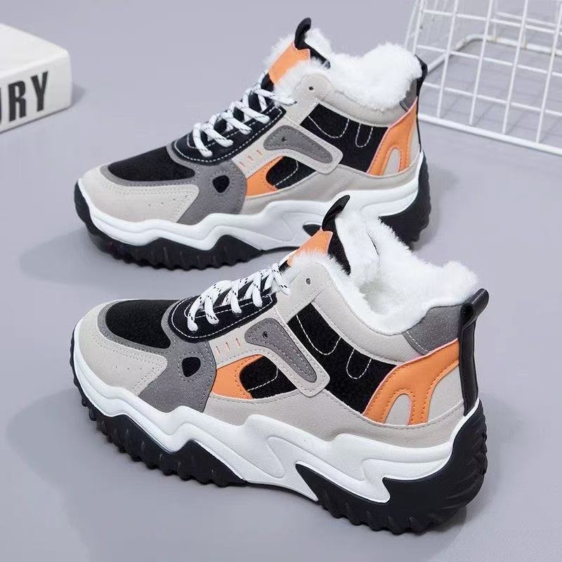 

New color matching casual shoes in autumn, breathable dad shoes in autumn, heightening soles for students 35【foot length 22.5cm】 оранжевый