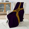 Purple background gold cross design Print Believer Pray blanket Warm soft flannel material suitable for all seasons luxury gift