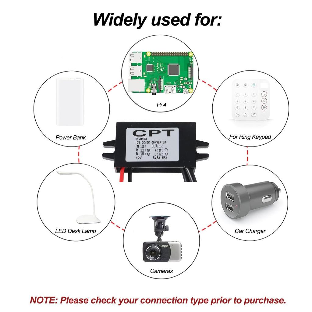 DIANN to 5V 3A 15W Buck Converter Module - Dual USB Female DC Power Adapter - Car Power Converter
