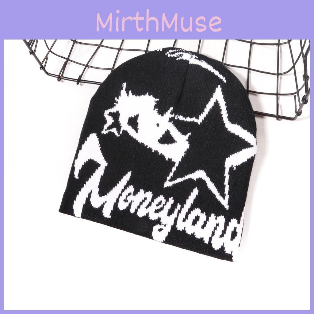 Star Style Street Letter Pattern Neutral Warm Knitted Hat For Autumn Winter And