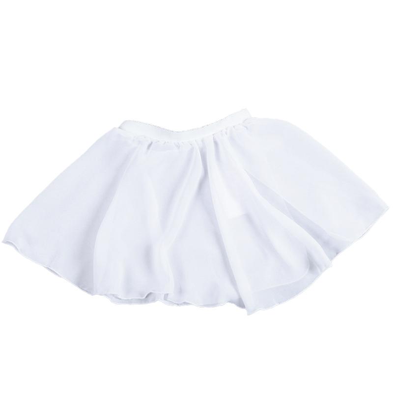 1Pc Flared Skirt Elegant Girls Kids Dancewear Mini Solid Color Chiffon Ballet Dance