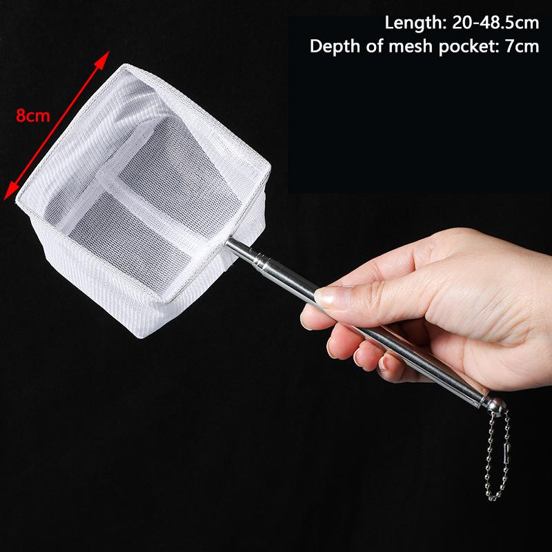 Aquarium Fish Fishing Net Stainless Steel Retractable Small Shrimp Fishing Nets Fish Accessories For Fish Tank Cleaner Tool