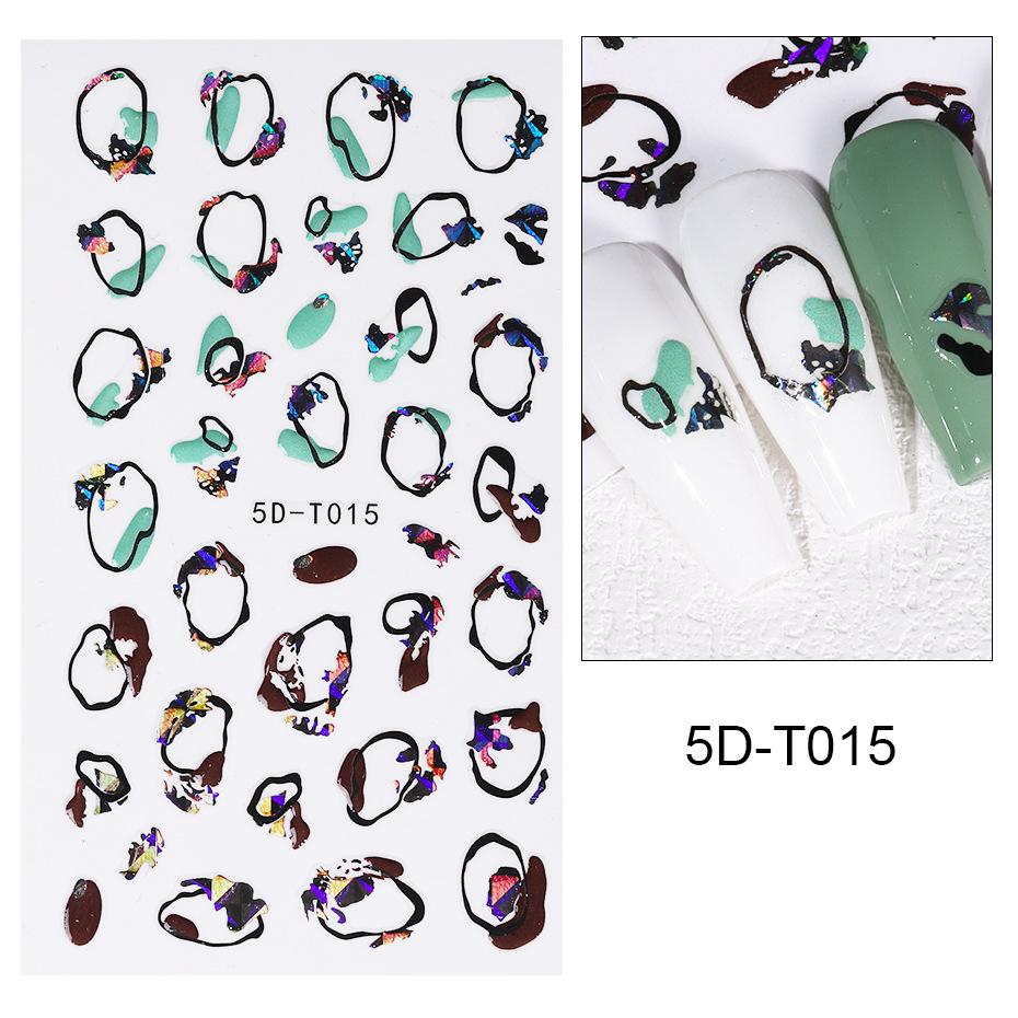 

5D Nail Art DIY Манікюр Декор Слайдери Рельєфні вигравірувані тиснені наклейки для нігтів Nail Art Sticker Decal
