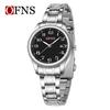 OFNS Couple's Wristwatch - Waterproof, Luminous, Quartz Watch with Steel or Leather Strap, Calendar Feature, for Casual or Business.