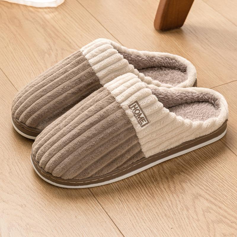 Cotton Slippers Men's Autumn and Winter New Couple Indoor Home Non-slip Warm Plush Slippers Women's Winter