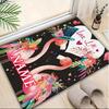 1PC Custom Name Love Flamingos Flowers Theme Floor Mat Ideal for Living Room, Game Rooms, Office, Bedroom,Floor Mat Playful Design
