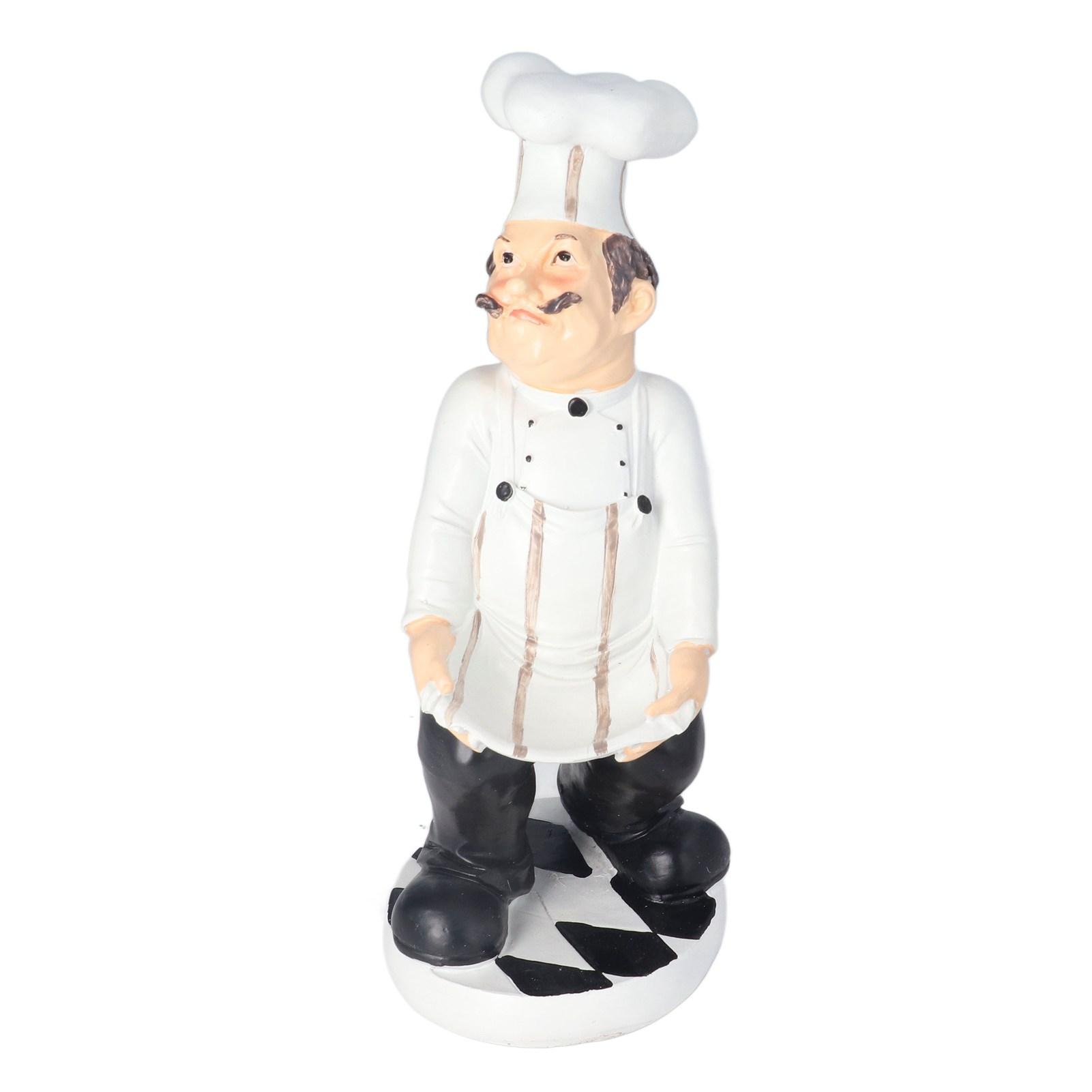 

Chef Statue American Rural Style Apron Chef Decor Statue for Restaurant Cafe Kitchen Decoration