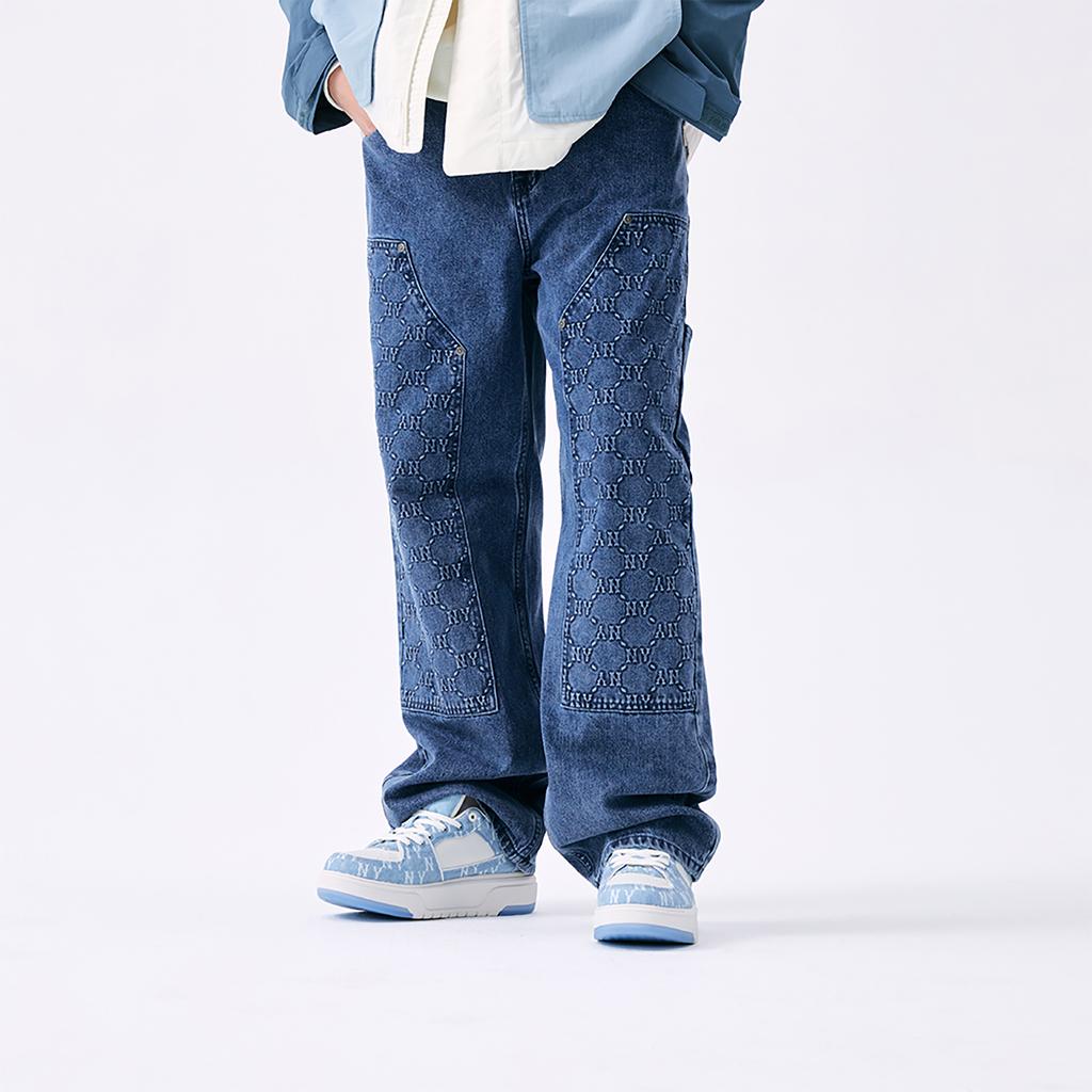 New MLB MONOGRAM Collection New York Yankees SS25 Jeans Men's Standard Denim 3LDPM0551-50INS