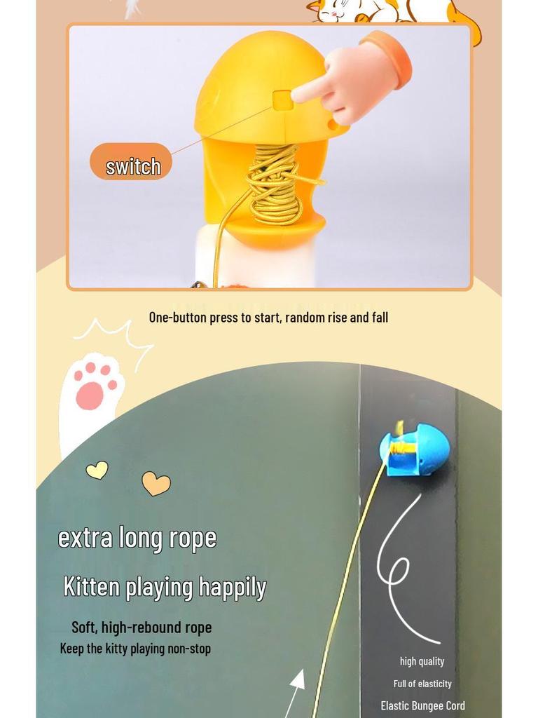 Electric Bite-Resistant Self-Playing Cat & Dog Teasing Toy Egg with Hanging Teaser Stick