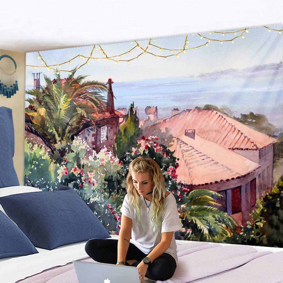 Most indyjski Budda gobelin ścienny wiszący boho mandala psychodeliczny dom salon tło dekoracja ścienna