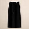 Japanese Plus Velvet Elastic Waist A-Line Skirt, Autumn/Winter