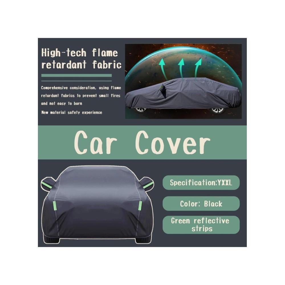 Weatherproof Car Cover Fits Sedans with Length Between 4.15M and 4.9M Black