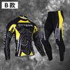 Mens Long Sleeve Cycling Jersey Pants Set Breathable Riding Gear Road Bike Mountain