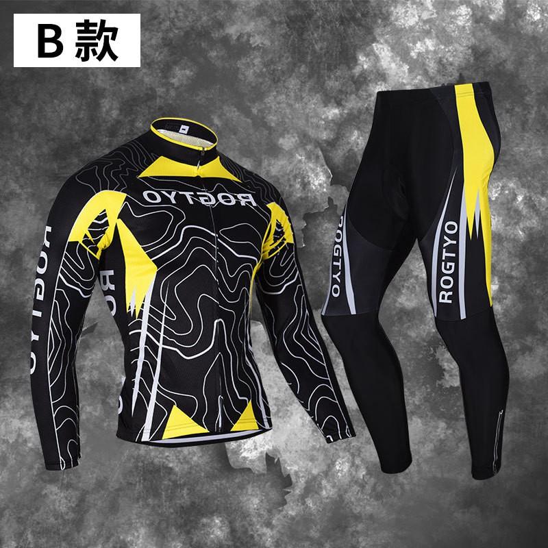 Mens Long Sleeve Cycling Jersey Pants Set Breathable Riding Gear Road Bike Mountain