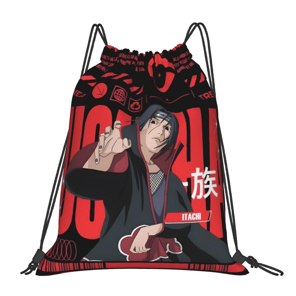 Custom N-Narutoes Akatsukis Drawstring Bag Women Men Lightweight Logo Sports Gym Storage Backpack