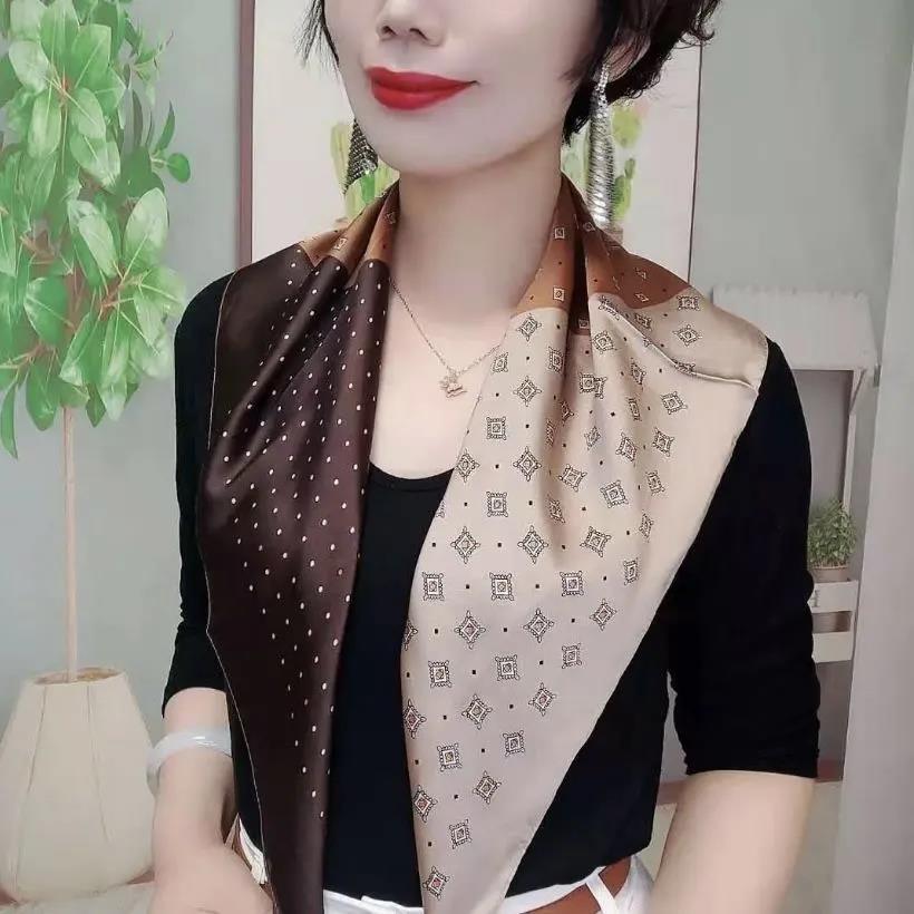 Women's Stylish Versatile Korean-Style Printed Polka Dot Small Square Scarf | Perfect for Pairing with Suits Shirts as a Shawl or Scarf
