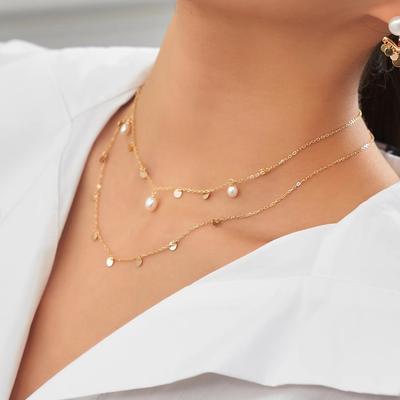 Freshwater Pearl Necklace Design Fringed Collarbone Chain Flash Neck Chain Fashionable, Simple and Versatile