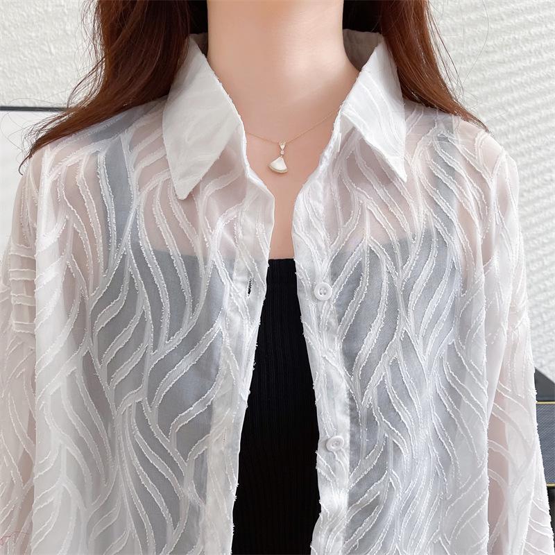 Women's Chiffon Sun Protection Cardigan - Lightweight, Long-Sleeved Beach Outerwear