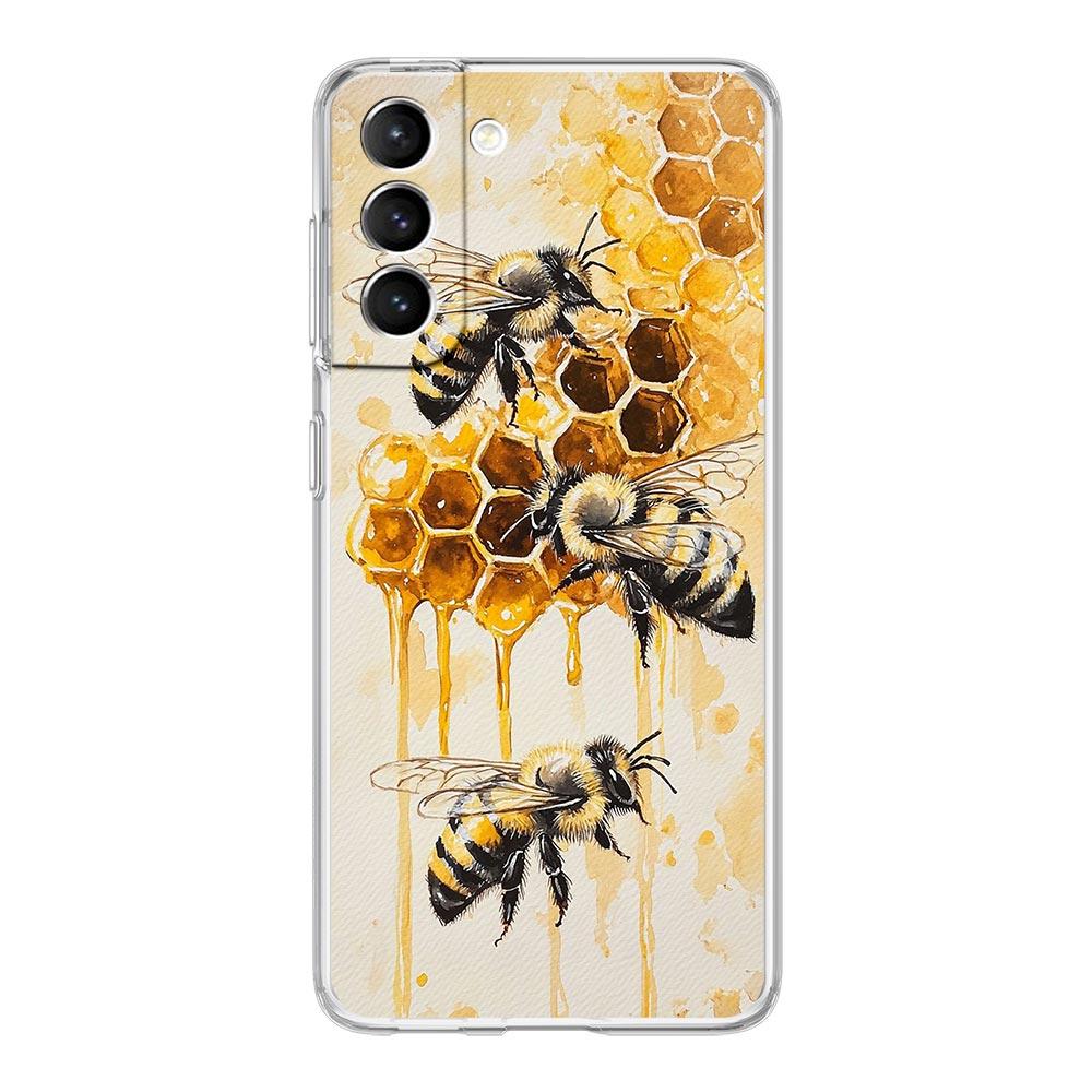 Phone Case For Samsung Galaxy S25 S24 S23 FE S22 Ultra S20 S21 5G S10 Plus S10E Soft Clear Cover Bee Honey