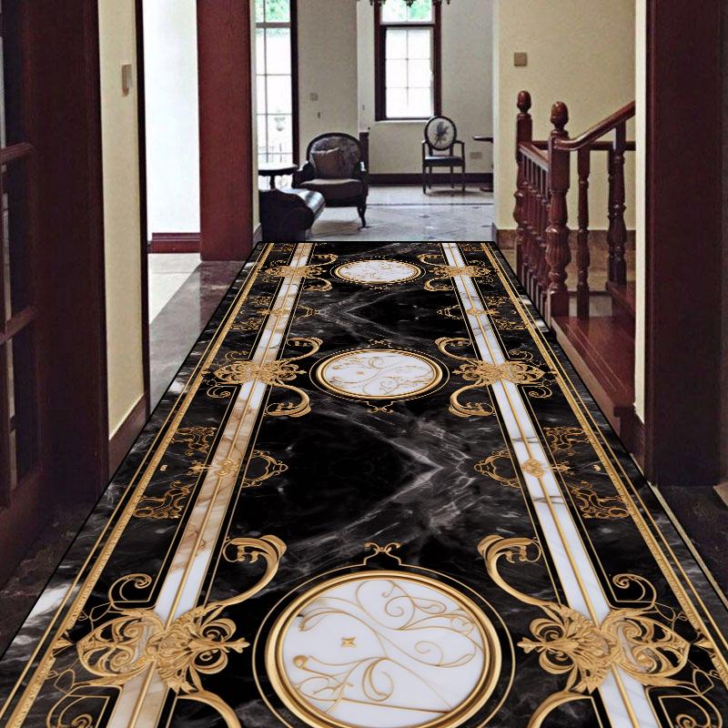 Luxuriöser Europäischer Stil Lobby Halle Flur Teppich Rutschfest Treppenhaus Lange Teppiche Läufer Anpassbarer Teppich Heim Durchgang Fußmatte