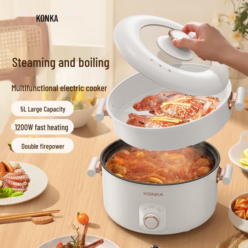 KONKA 5.5L Multi-Function Electric Hot Pot with Dual-Zone Control CN Plug (adapter Included)