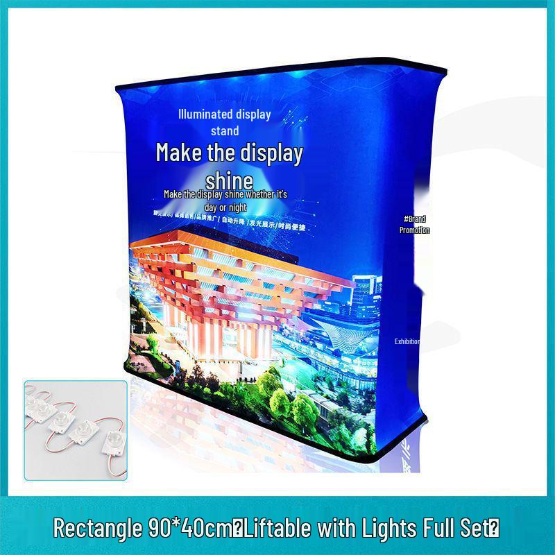 Luminous Hydraulic Pop-Up Frame: Foldable Display Stand & Quick Show Reception Table