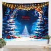 Vintage Merry Christmas Tapestry Santa Claus Tapestry Wall Hanging for Kids Boys Girls Christmas Deer Elk Wall Tapestry Xmas