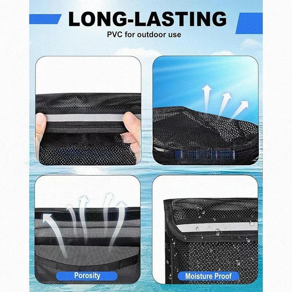 Boat Storage Bag with Lid Mesh Tackle Versatile Pouch Waterproof Lightweight Accessories Holder