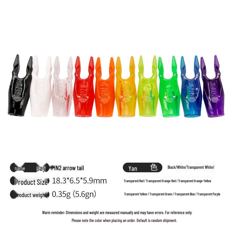 Multicolor Anti-Nail Plastic Arrow Nock with Inner Insert and Outer Wrap, Various Specifications Available.