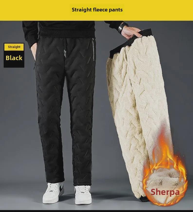 Men’s Windproof Plus Velvet Winter Pants: Thick, Warm, and Trendy.
