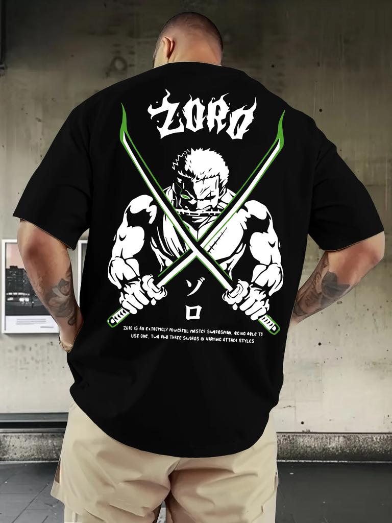 One Piece Anime Printed Men's Clothing and Women's Short Sleeves 2026 Summer New Product Comfortable Cotton Round T-shirt